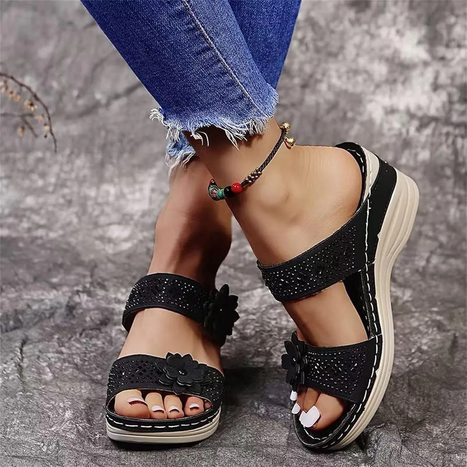 Eduavar Walking Sandals Women Comfort, Womens Sandals Dressy Comfortable Sandals Open Toe Slip On Walking Sandals Shoes