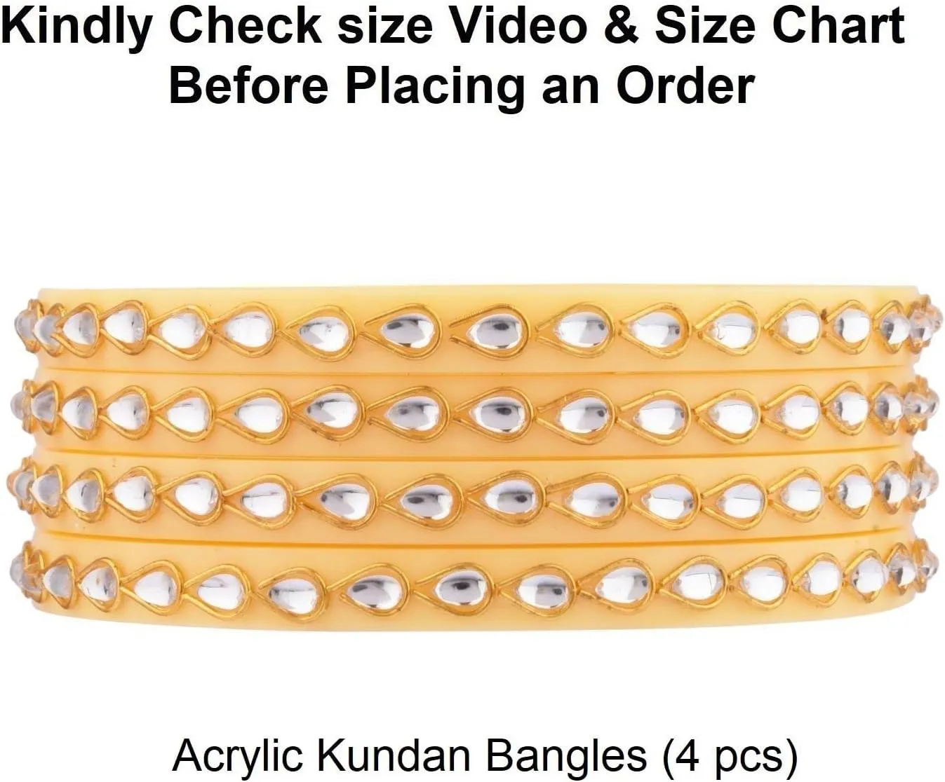 Efulgenz Indian Bangle Set Bollywood Style Crystal Acrylic Handmade Tear Drop Traditional Kundan Bracelet Jewelry Set (4 Pcs)