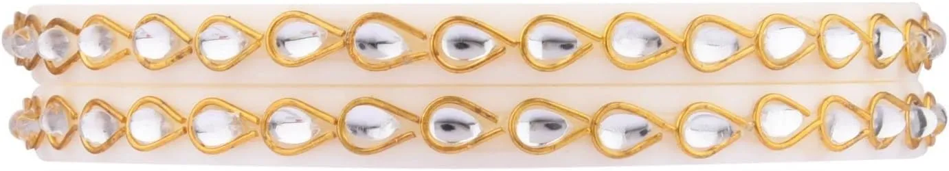 Efulgenz Indian Bangle Set Bollywood Style Crystal Acrylic Handmade Tear Drop Traditional Kundan Bracelet Jewelry Set (4 Pcs)
