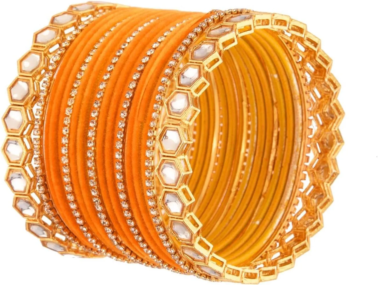 Efulgenz Indian Bangles for Women Faux kundan Bangles Bracelet for Women CZ Crystal Rhinestone Banagles Pink Plain Velvet Bangles Antique Indian Jewelry Bollywood Fashion Statement Jewelry for Women
