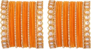 Efulgenz Indian Bangles for Women Faux kundan Bangles Bracelet for Women CZ Crystal Rhinestone Banagles Pink Plain Velvet Bangles Antique Indian Jewelry Bollywood Fashion Statement Jewelry for Women