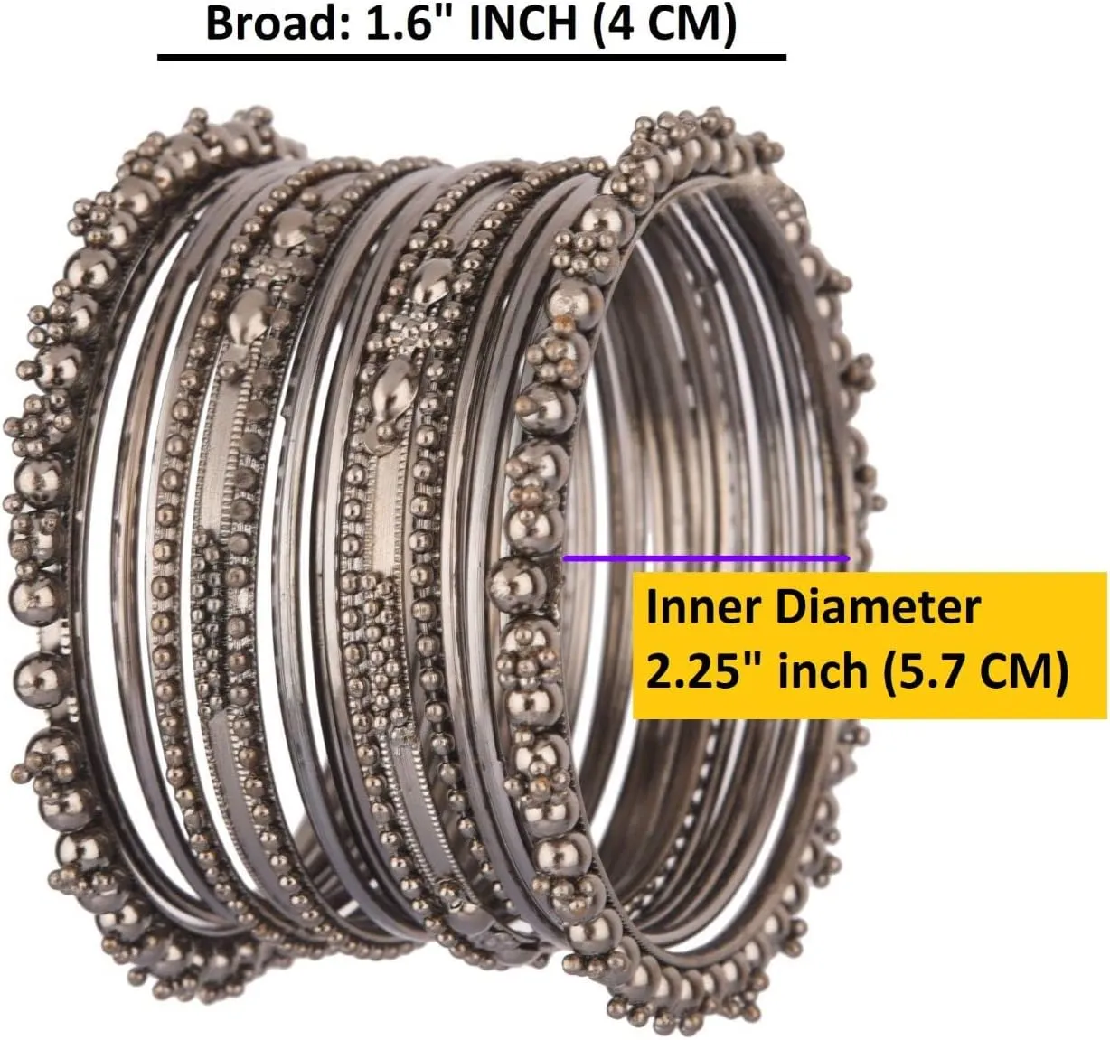 Efulgenz Oxidized Indian Bangles for Women Indian Oxidized Jewelry Boho Vintage Antique Tribal Indian Oxidized Bracelet Bangles Set Jewelry (40 Pcs)