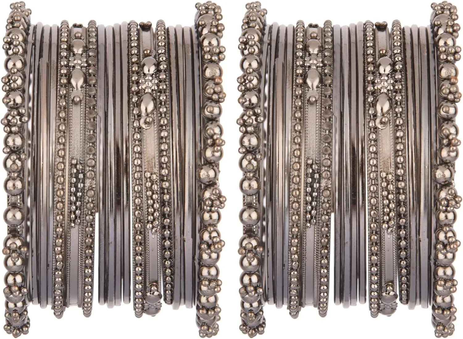 Efulgenz Oxidized Indian Bangles for Women Indian Oxidized Jewelry Boho Vintage Antique Tribal Indian Oxidized Bracelet Bangles Set Jewelry (40 Pcs)