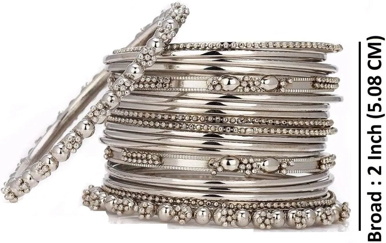 Efulgenz Oxidized Indian Bangles for Women Indian Oxidized Jewelry Boho Vintage Antique Tribal Indian Oxidized Bracelet Bangles Set Jewelry (40 Pcs)
