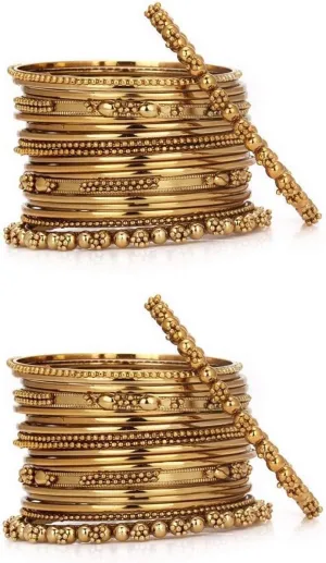 Efulgenz Oxidized Indian Bangles for Women Indian Oxidized Jewelry Boho Vintage Antique Tribal Indian Oxidized Bracelet Bangles Set Jewelry (40 Pcs)