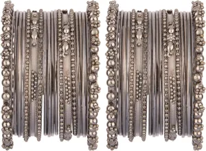 Efulgenz Oxidized Indian Bangles for Women Indian Oxidized Jewelry Boho Vintage Antique Tribal Indian Oxidized Bracelet Bangles Set Jewelry (40 Pcs)