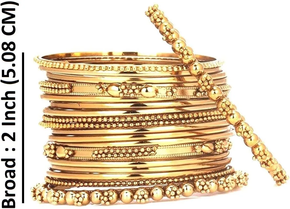 Efulgenz Oxidized Indian Bangles for Women Indian Oxidized Jewelry Boho Vintage Antique Tribal Indian Oxidized Bracelet Bangles Set Jewelry (40 Pcs)