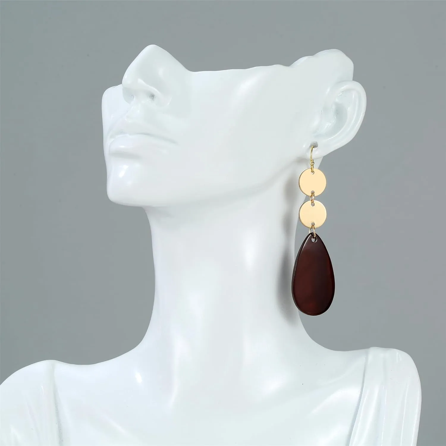 Elegant Long Tear drop Earrings for Women Sparkly Silver Gold Plated Accent Shell Beads Dangle Earrings