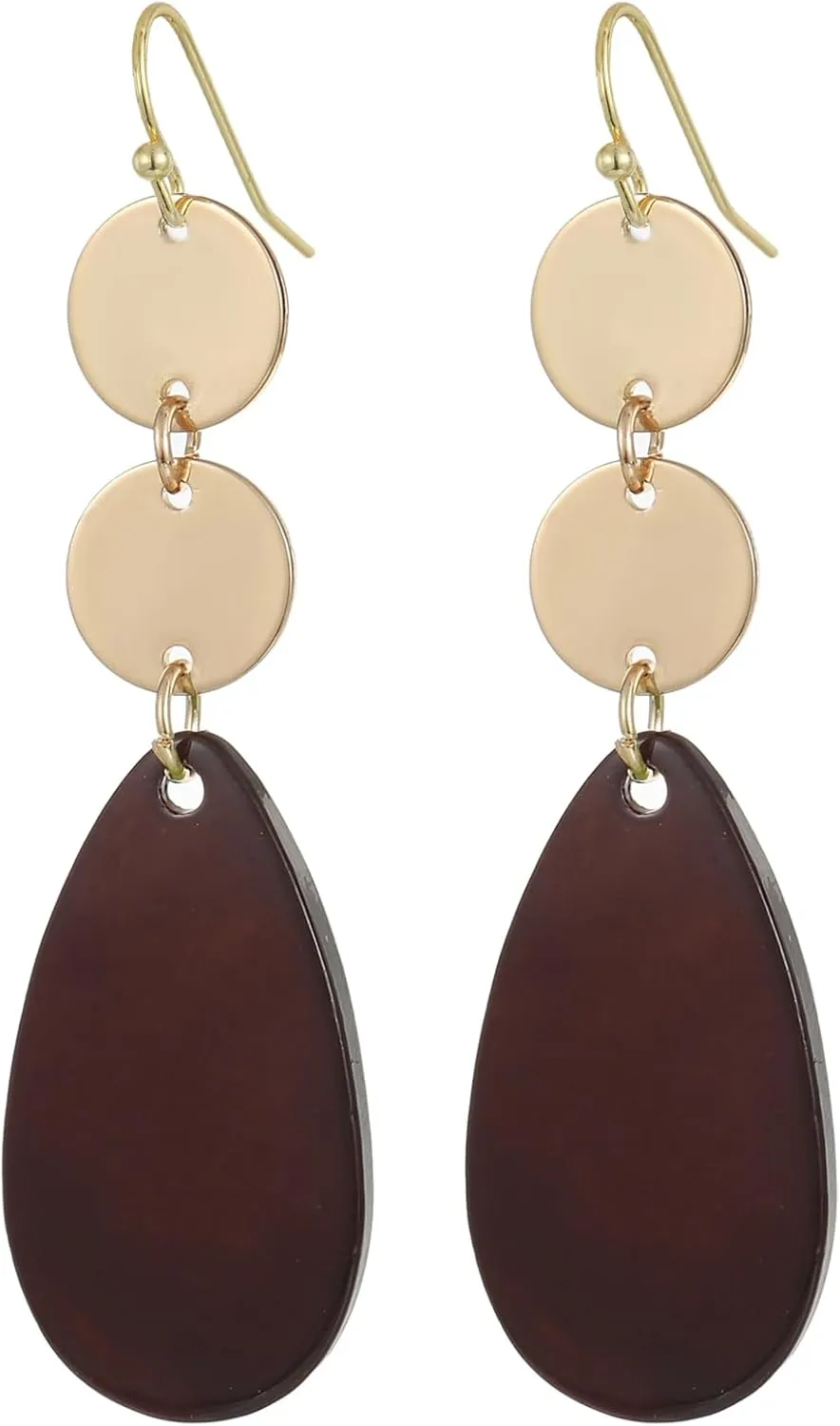 Elegant Long Tear drop Earrings for Women Sparkly Silver Gold Plated Accent Shell Beads Dangle Earrings