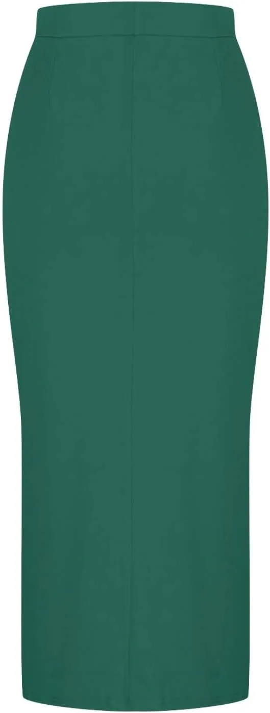 Elegant Wrap Fishtail Skirts for Women High Waisted Split Side Skirt Elastic A Line Midi Skirts Bodycon Office Skirt