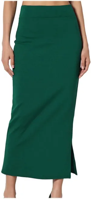 Elegant Wrap Fishtail Skirts for Women High Waisted Split Side Skirt Elastic A Line Midi Skirts Bodycon Office Skirt