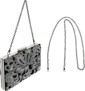 Embroidered Bag for Women Handheld Evening Clutch Multi-functional Storage Purse Chain Design Perfect for Party