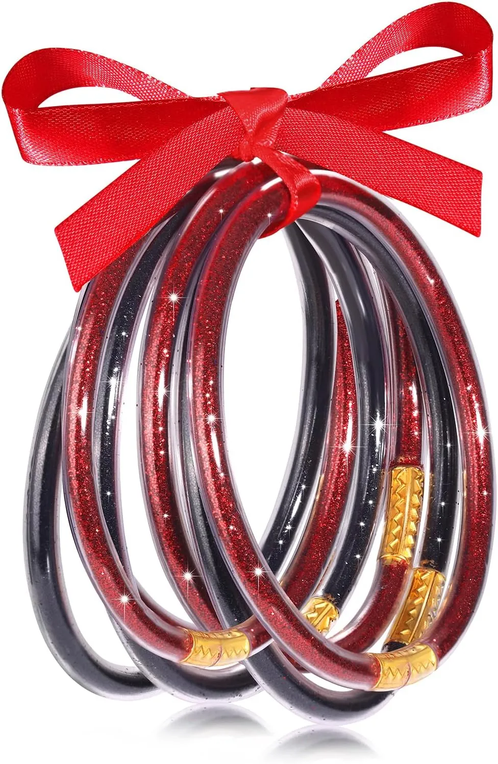 FAERLIIRY Crystal Jelly Bangles Bracelets Game Day Bracelets for Women Bamboo Filled Jelly Rhinestone Silicone Bracelet Stacking Football Bracelets Game Day Jewelry Accessories Sports Fan Gifts