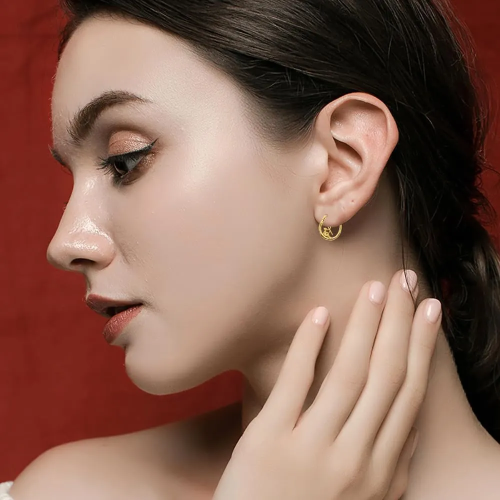 Fashion Angel Devil Asymmetric Hoop Earrings for Women Whimsical Huggie Dangle Drop Earring Unique Jewelry Gifts Birthday