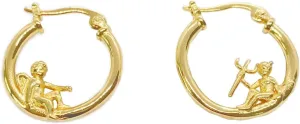 Fashion Angel Devil Asymmetric Hoop Earrings for Women Whimsical Huggie Dangle Drop Earring Unique Jewelry Gifts Birthday