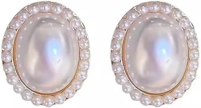 Fashion Geometric Pearl Clip on Earrings for Women Non Piercing Earrings Hypo-Allergenic Cuff Earrings