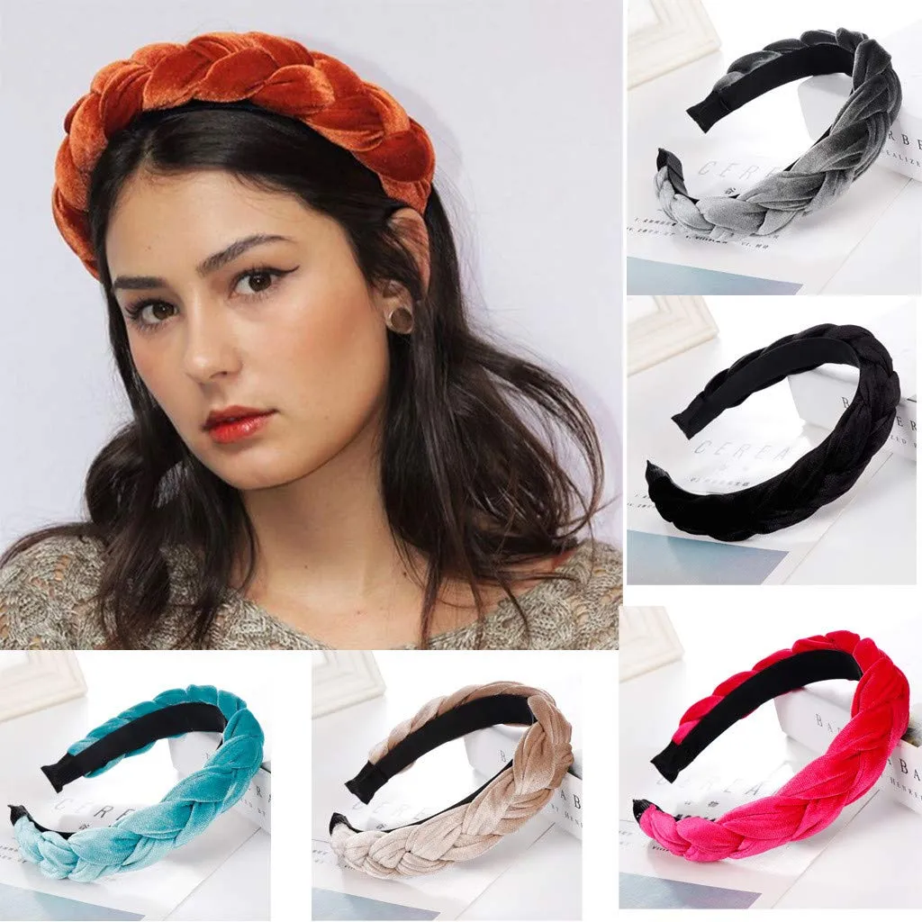 Fashion Headband For Women Knotted Headbands Non Slip Boho Hair Hoop Gifts For Women Girls (Black, One Size)
