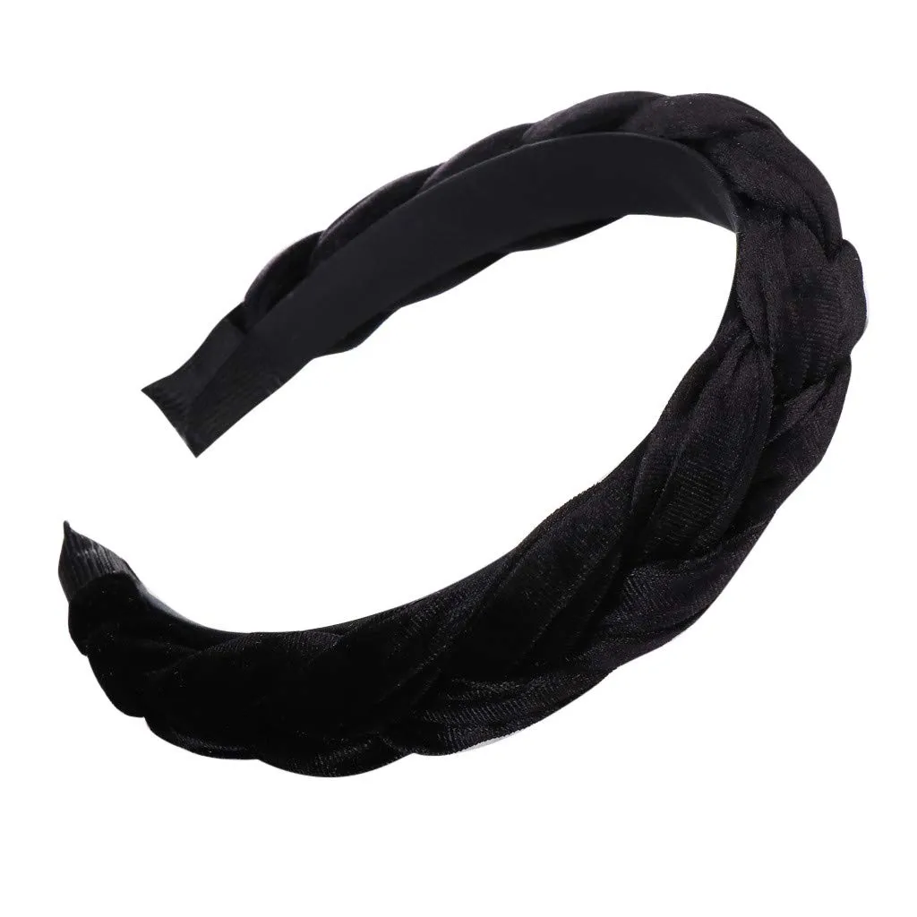 Fashion Headband For Women Knotted Headbands Non Slip Boho Hair Hoop Gifts For Women Girls (Black, One Size)