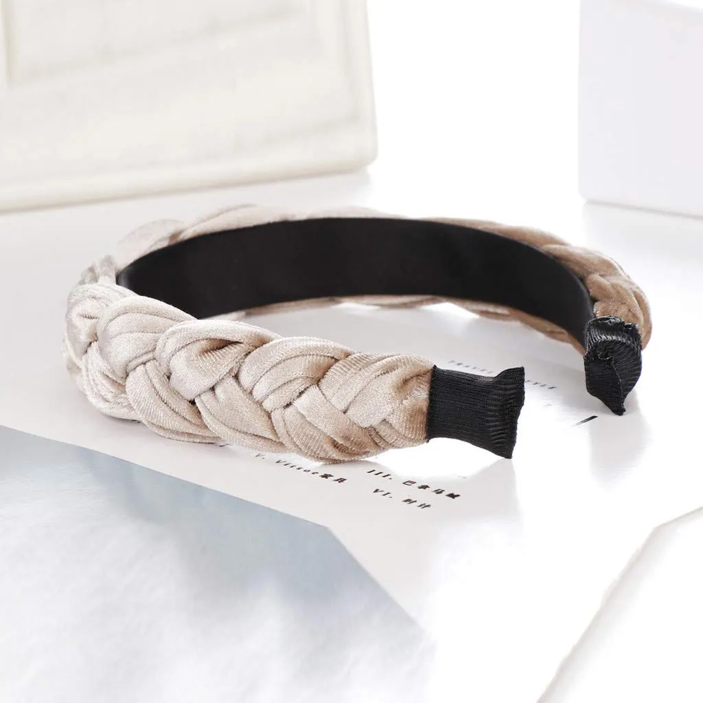 Fashion Headband For Women Knotted Headbands Non Slip Boho Hair Hoop Gifts For Women Girls (Khaki, One Size)