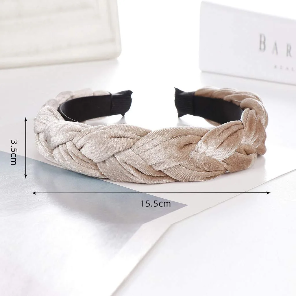 Fashion Headband For Women Knotted Headbands Non Slip Boho Hair Hoop Gifts For Women Girls (Khaki, One Size)