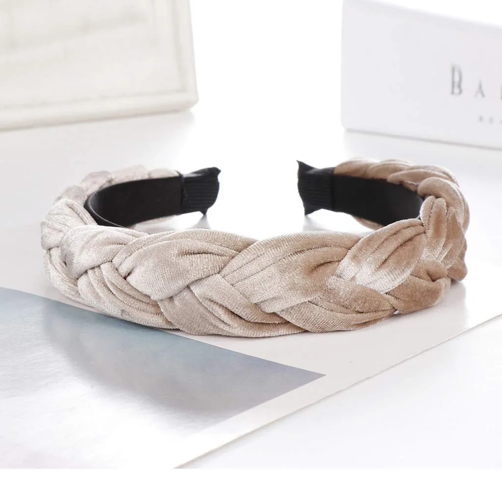 Fashion Headband For Women Knotted Headbands Non Slip Boho Hair Hoop Gifts For Women Girls (Khaki, One Size)