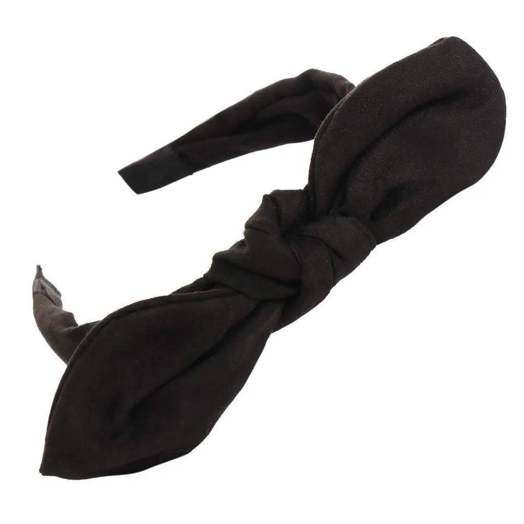 Fashion Headbands for Girls Women Bow Headbands Non Slip Boho Hair Hoop Headpiece For Daily (Black, One Size)