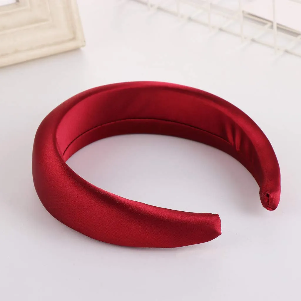 Fashion Headbands for Girls Women Sponge Headbands Non Slip Boho Hair Hoop Hair Accessories (Wine, One Size)