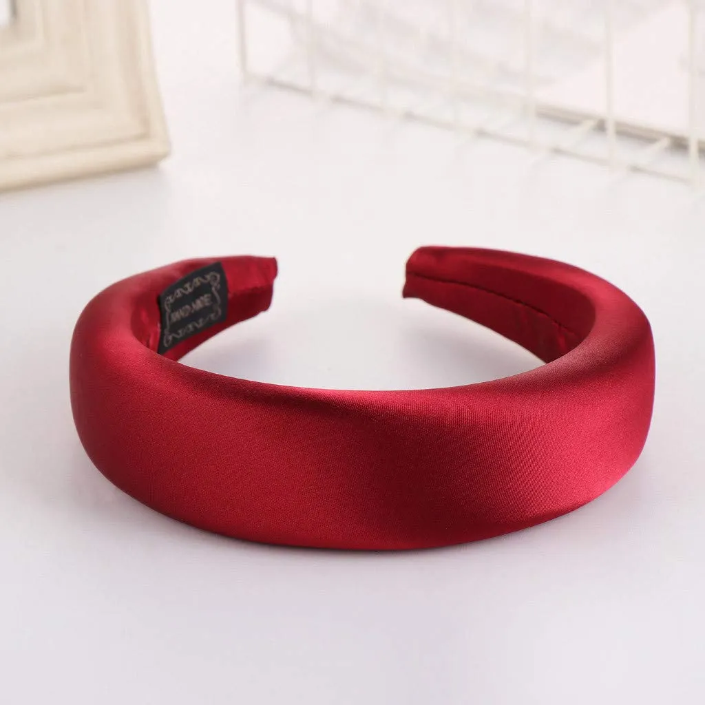 Fashion Headbands for Girls Women Sponge Headbands Non Slip Boho Hair Hoop Hair Accessories (Wine, One Size)