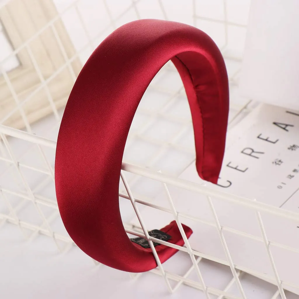 Fashion Headbands for Girls Women Sponge Headbands Non Slip Boho Hair Hoop Hair Accessories (Wine, One Size)