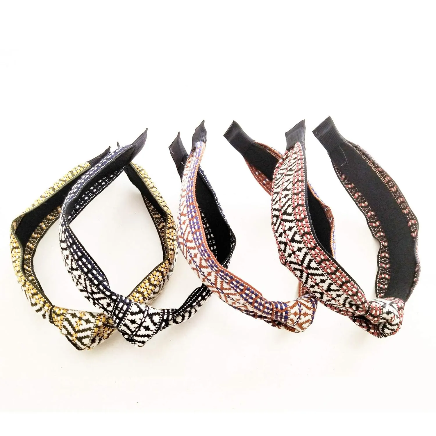 Fashion Headbands for Girls Women Wide Knotted Turban Headbands Gifts For Women Girls (Black, One Size)