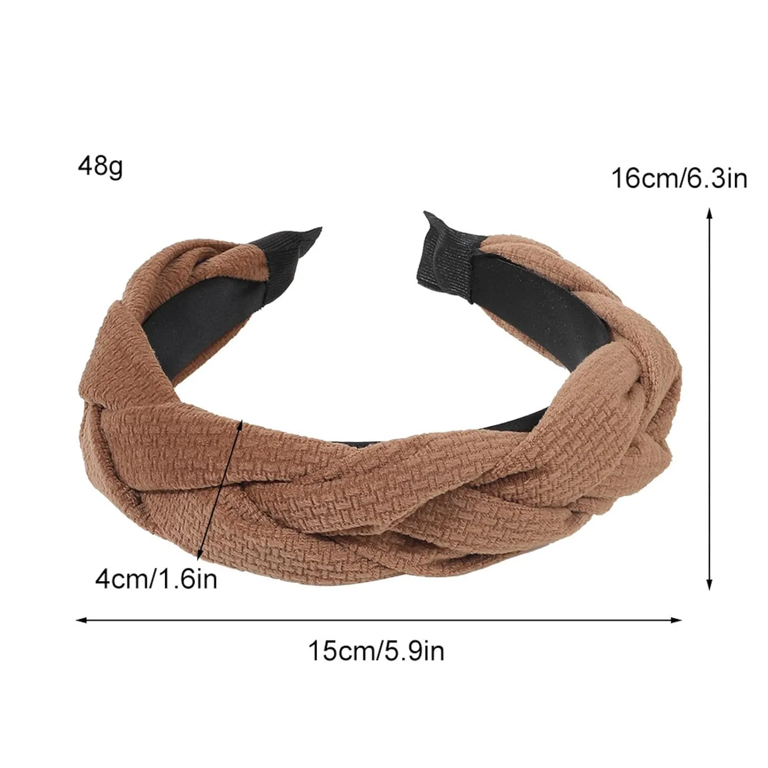 Fashion Headbands for Women Non Slip Wide Head Bands Cute Boho Hair Hoops Accessories for Girls (Brown, One Size)