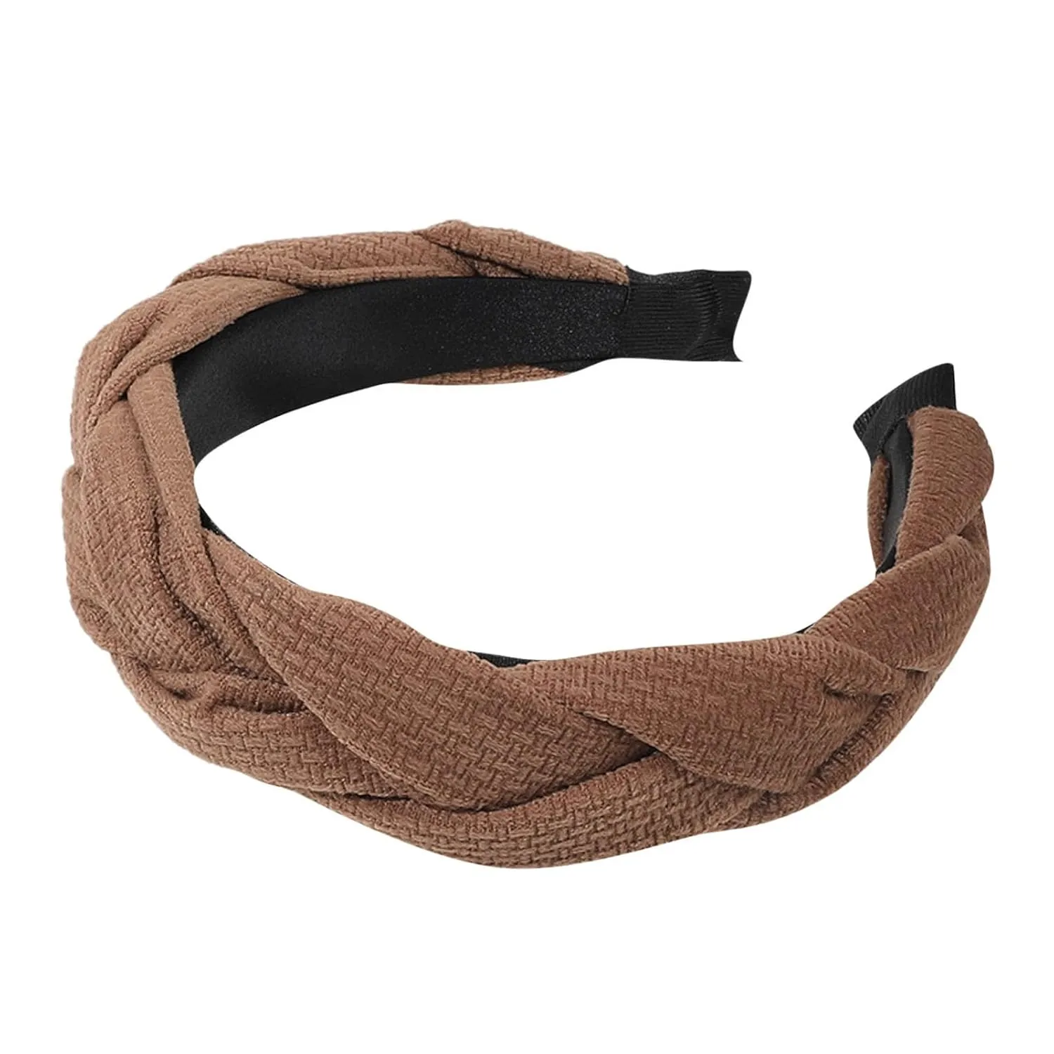 Fashion Headbands for Women Non Slip Wide Head Bands Cute Boho Hair Hoops Accessories for Girls (Brown, One Size)