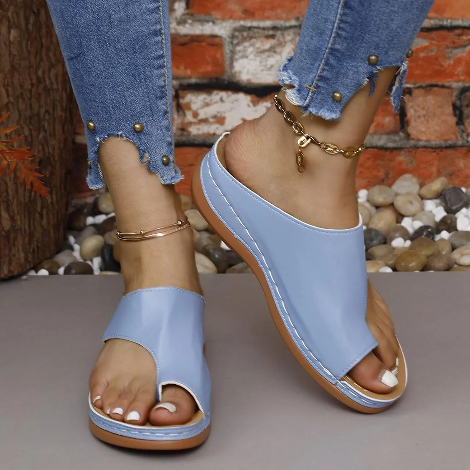 Flip Flops for Women with Arch Support Comfortable Orthopedic Wedge Sandals Dressy Summer Non Slip Yoga Mat Flip Flops Casual Walking Wedges