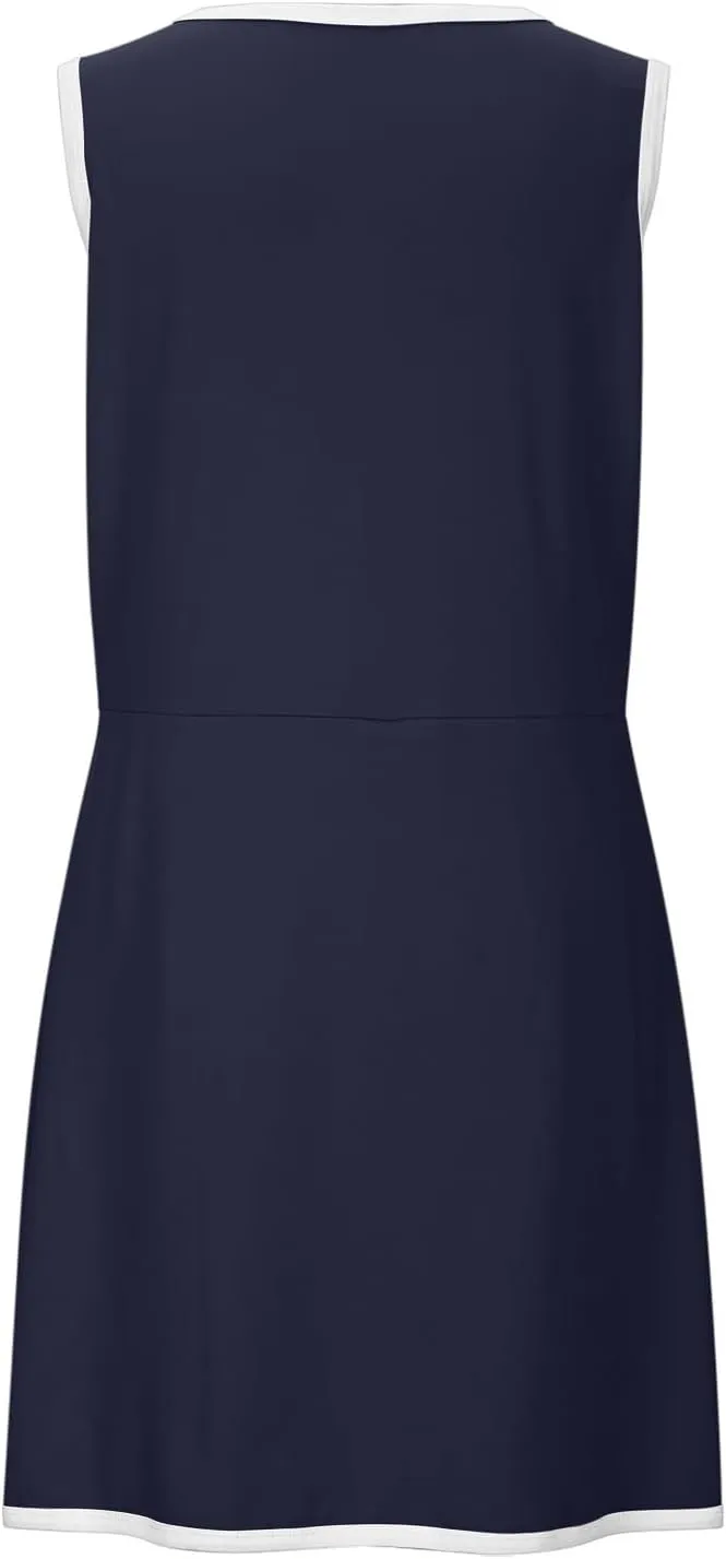 Flowy Dresses for Women,2025 Summer Casual Halter Sundress Sleeveless Flowy Mini Babydoll Tiered Pleated Short Dress