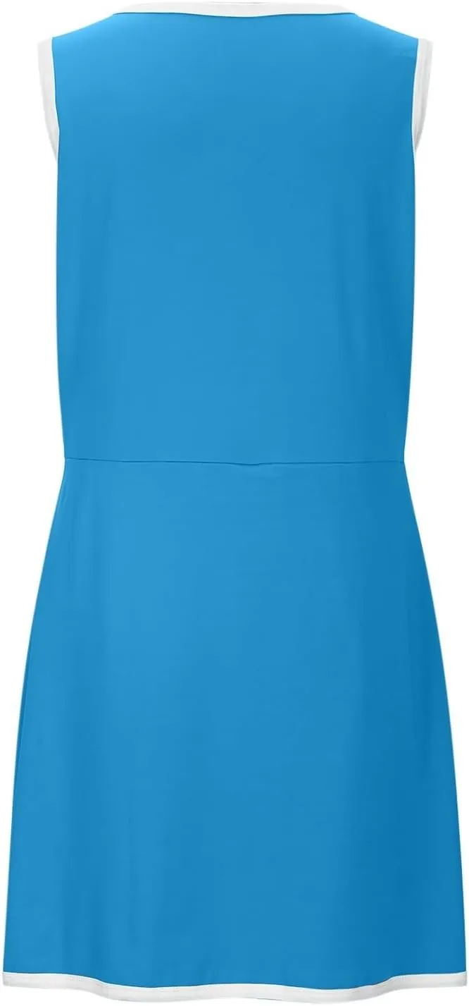 Flowy Dresses for Women,2025 Summer Casual Halter Sundress Sleeveless Flowy Mini Babydoll Tiered Pleated Short Dress