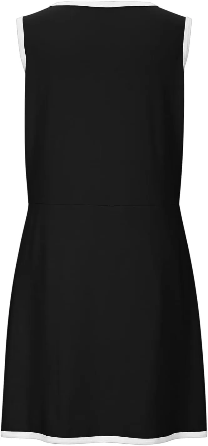 Flowy Dresses for Women,2025 Summer Casual Halter Sundress Sleeveless Flowy Mini Babydoll Tiered Pleated Short Dress