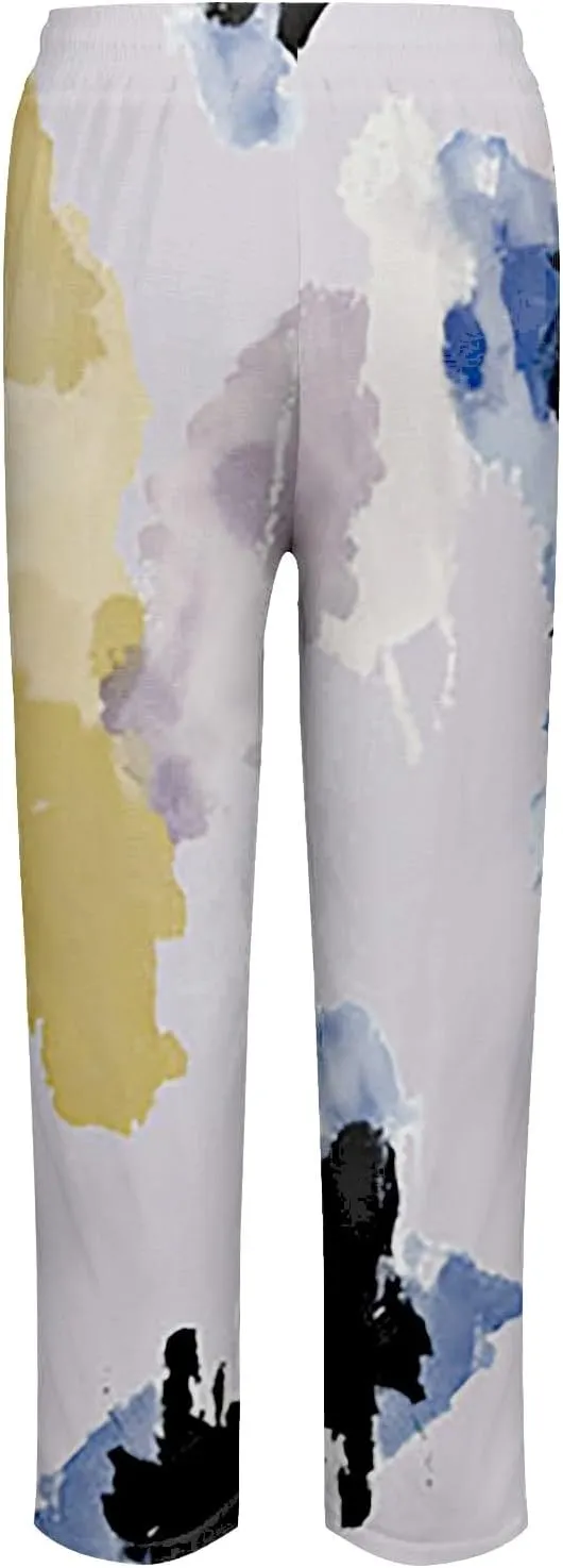 Flowy Linen Pants Summer Wide Leg Pants Drawstring Elastic Waist Pants High Waisted Pants Casual Beach Trousers Boho
