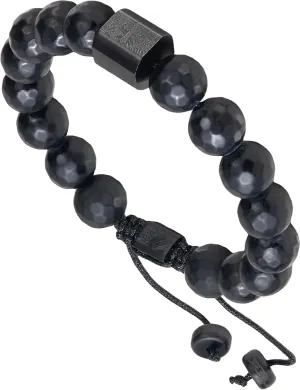 Forge & Foundry Men's Beaded Bracelet | Fully Adjustable Fitting | Black Onyx | Silver Hematite | Jasper | Refined Hand-Crafted Jewelry, Designed by Jewelers, Forged for Men