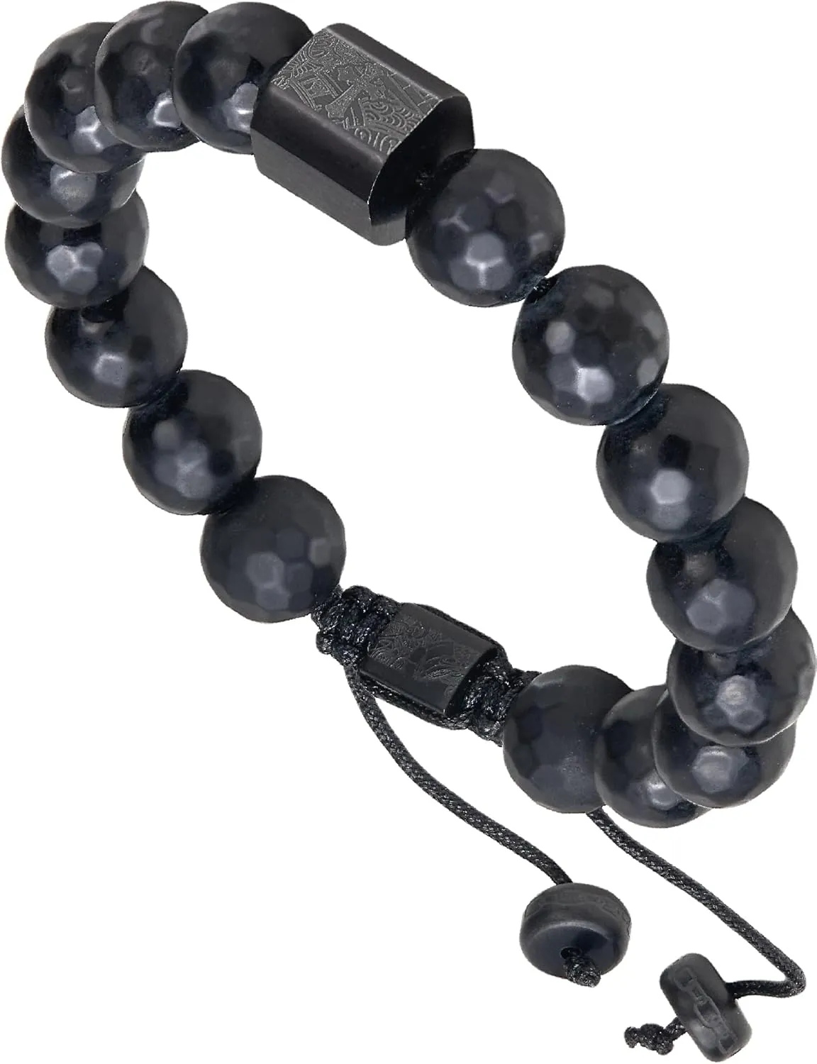 Forge & Foundry Men's Beaded Bracelet | Fully Adjustable Fitting | Black Onyx | Silver Hematite | Jasper | Refined Hand-Crafted Jewelry, Designed by Jewelers, Forged for Men