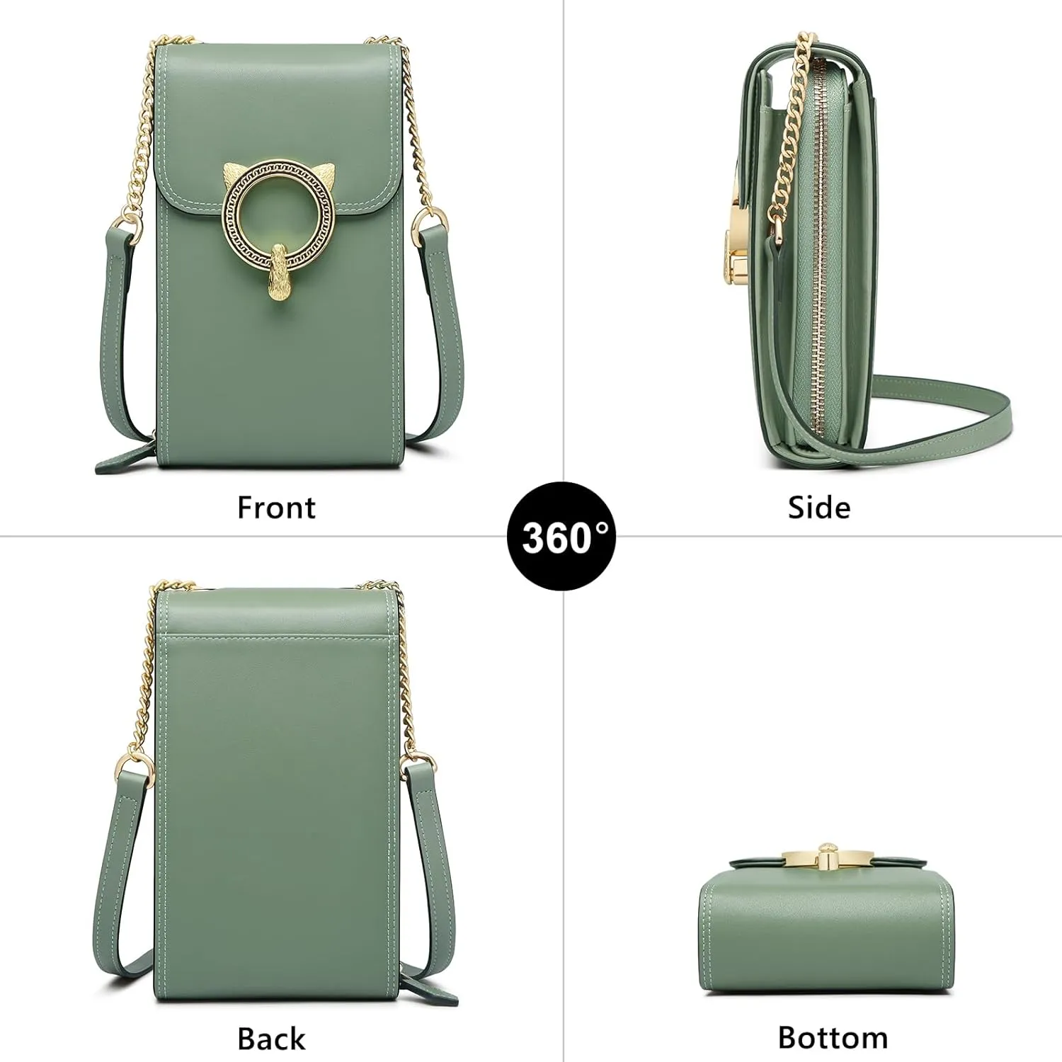 FOXLOVER Cell Phone Crossbody Bags for Women Twist Closure Flap Small Mini Size Vertical Wallet Purse