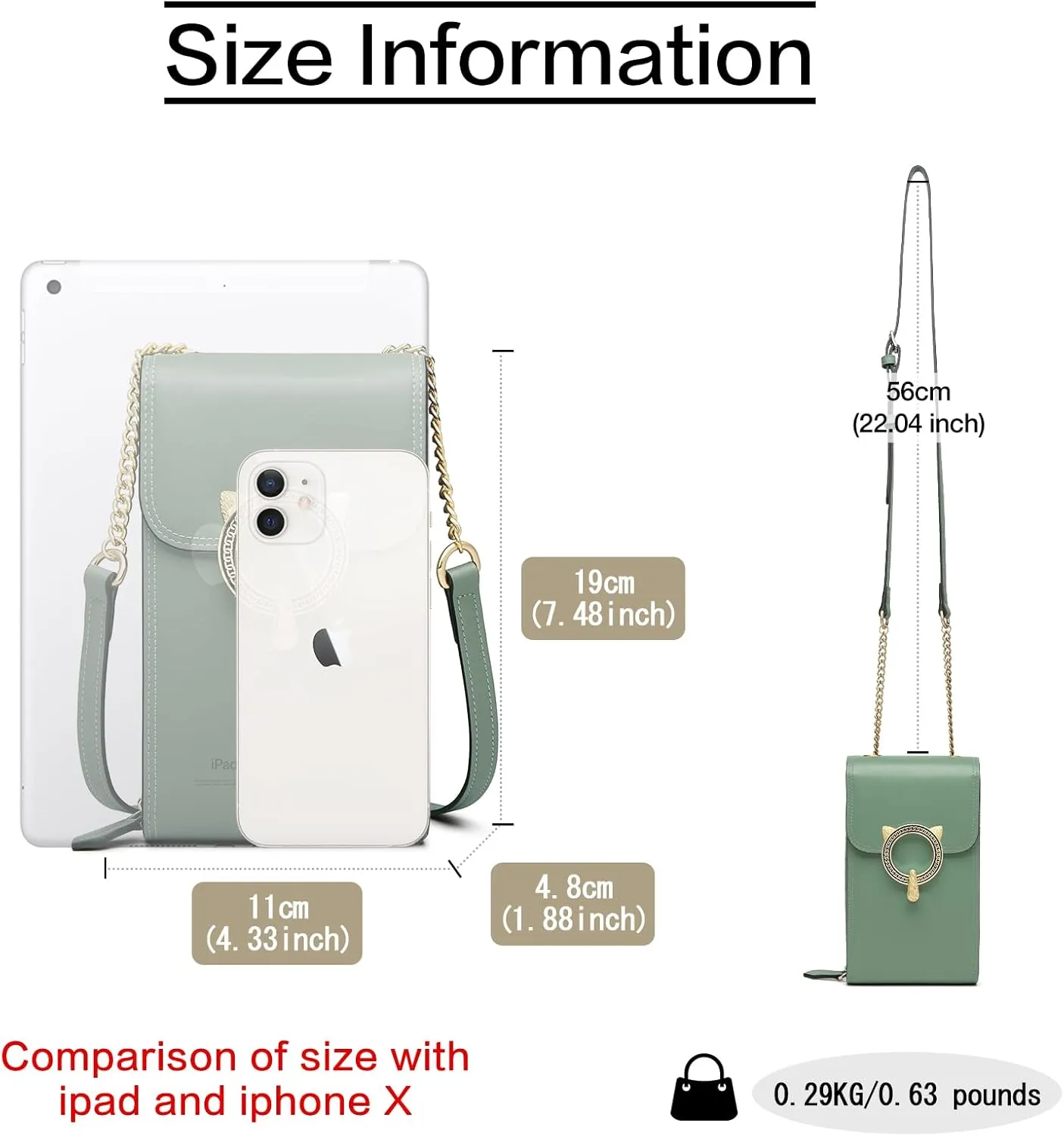 FOXLOVER Cell Phone Crossbody Bags for Women Twist Closure Flap Small Mini Size Vertical Wallet Purse