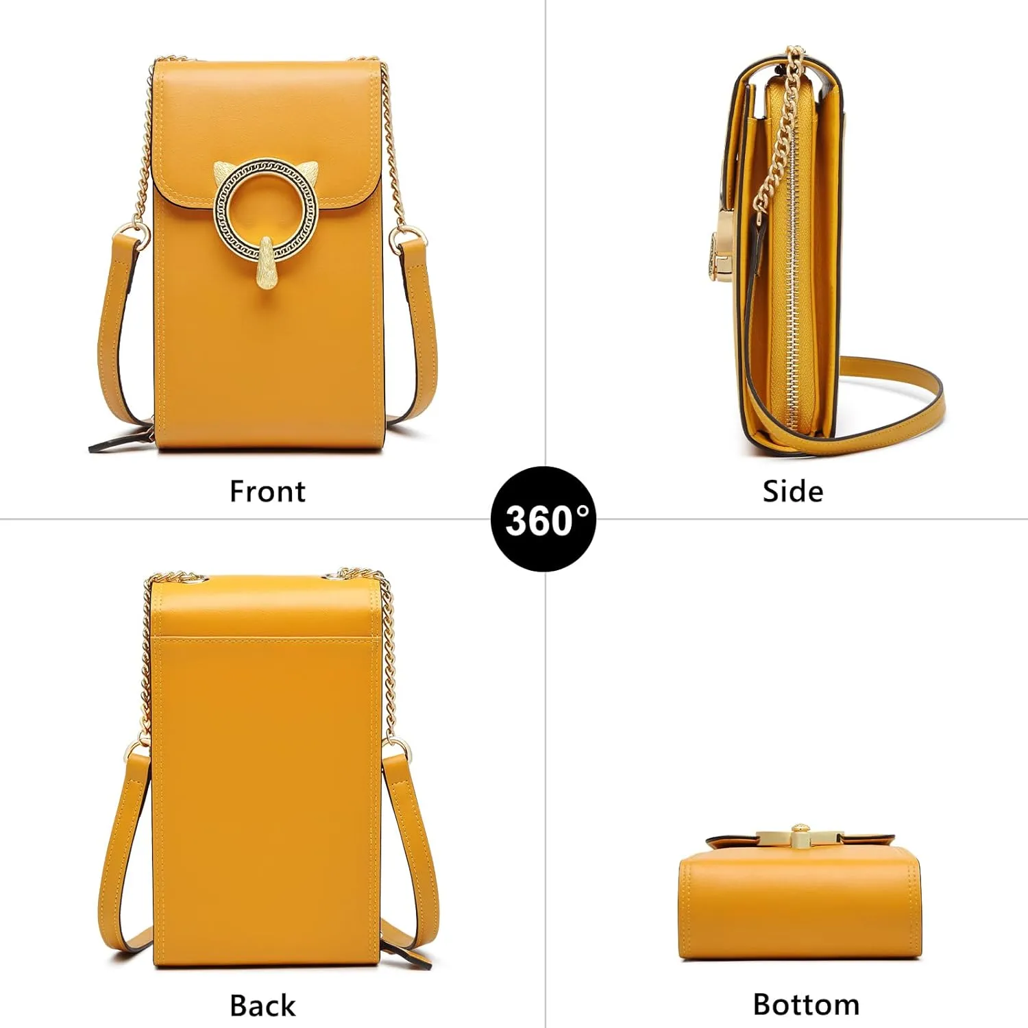 FOXLOVER Cell Phone Crossbody Bags for Women Twist Closure Flap Small Mini Size Vertical Wallet Purse