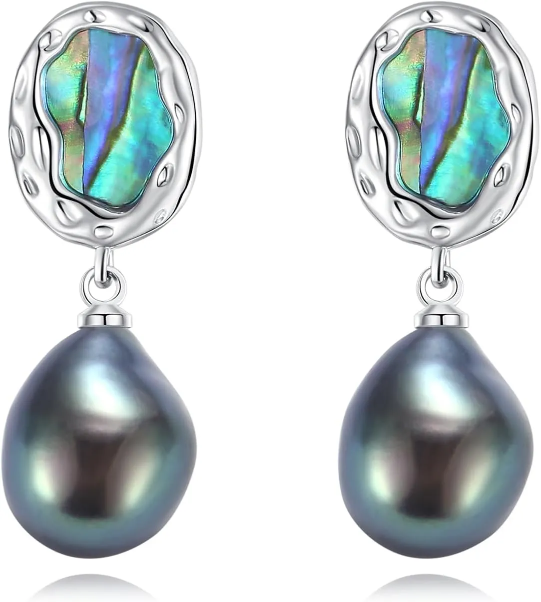 Freshwater Cultured Pearl Earrings, S925 Sterling Silver Post Stud Earrings for Women