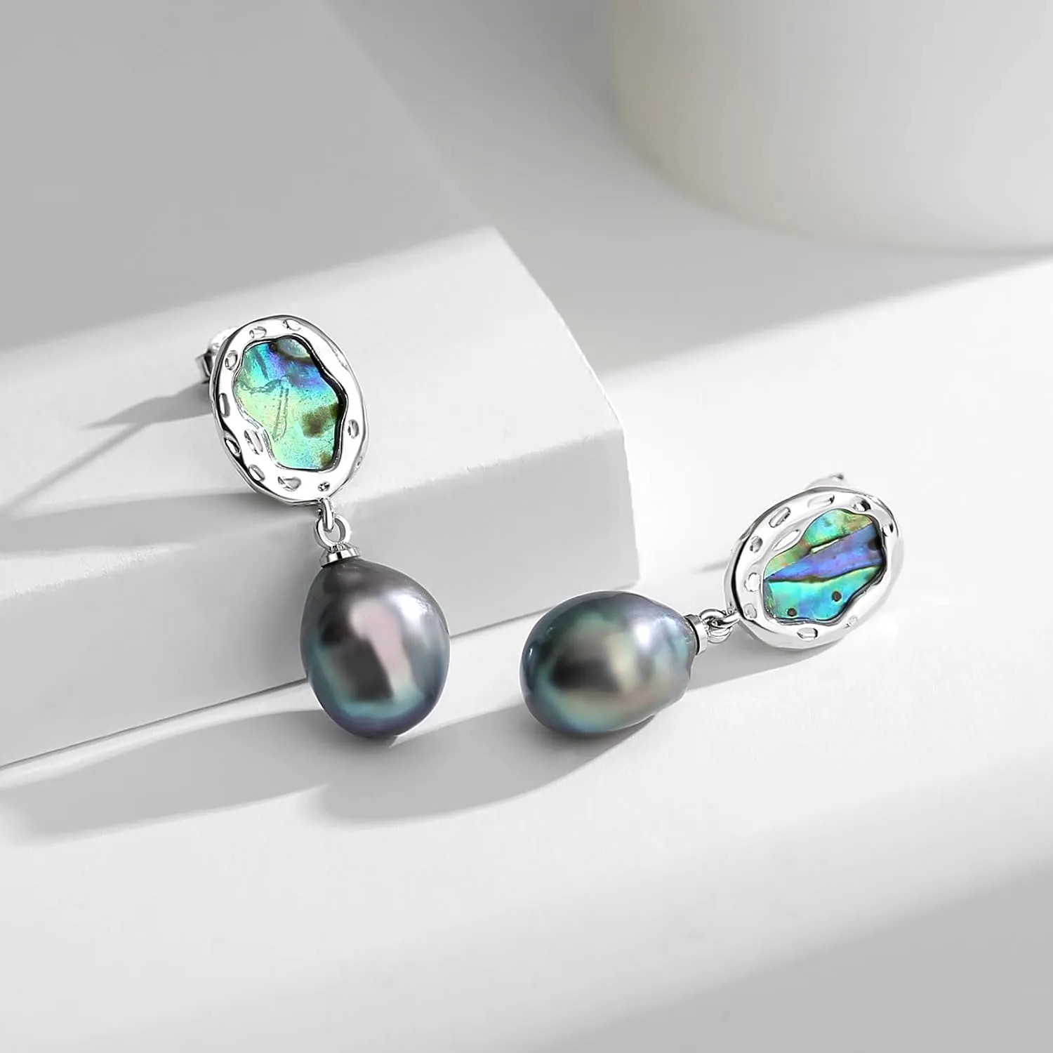 Freshwater Cultured Pearl Earrings, S925 Sterling Silver Post Stud Earrings for Women