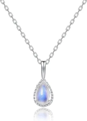 Gem's Beauty Moonstone Necklace New Beginnings Gift Meaningful Jewelry for Women Necklaces 925 Sterling Silver Moonstone Pendant Inspirational Gifts