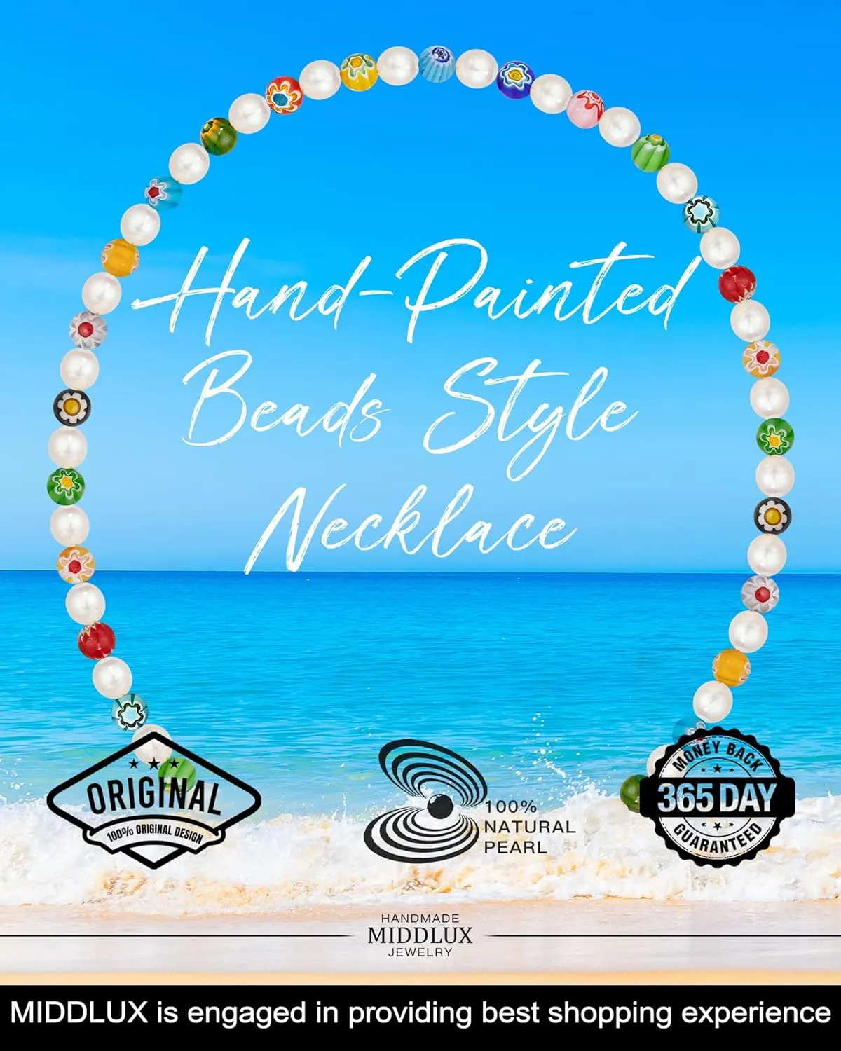 Genuine Pearl Necklace for Teen Girls/Women/Men, 16 Inches Choker/ 20 Inches Necklace, Unique Jewelry Gifts