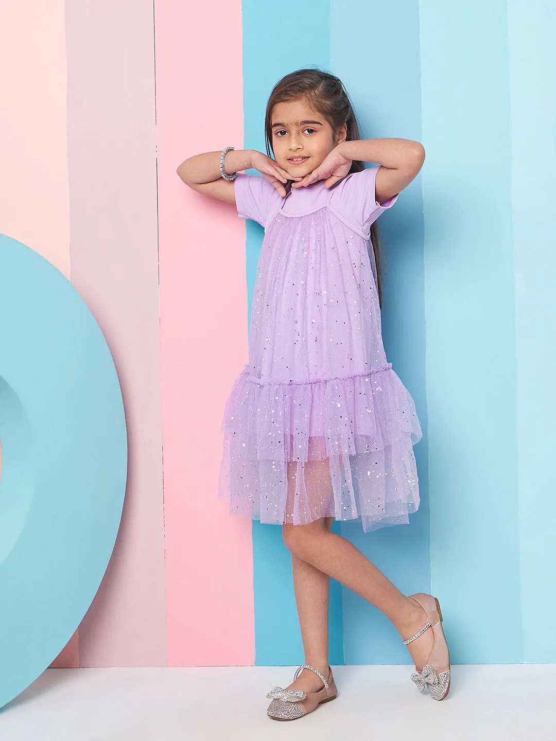 Girls Woollen A-Line Dress