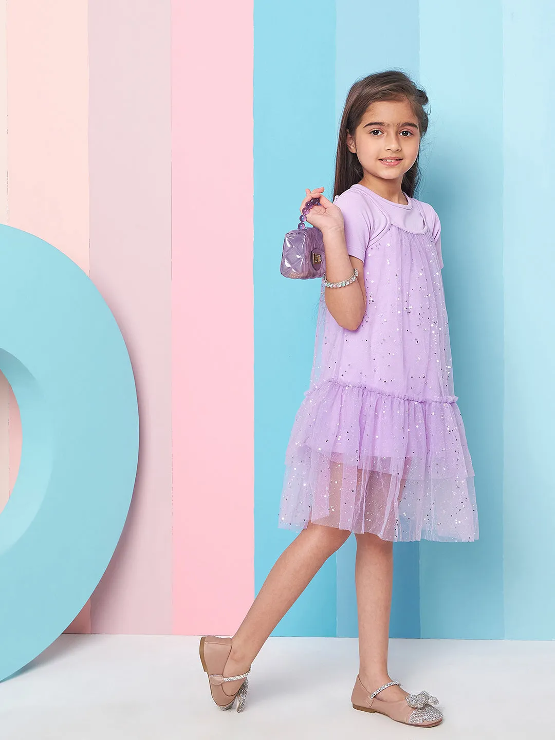 Girls Woollen A-Line Dress