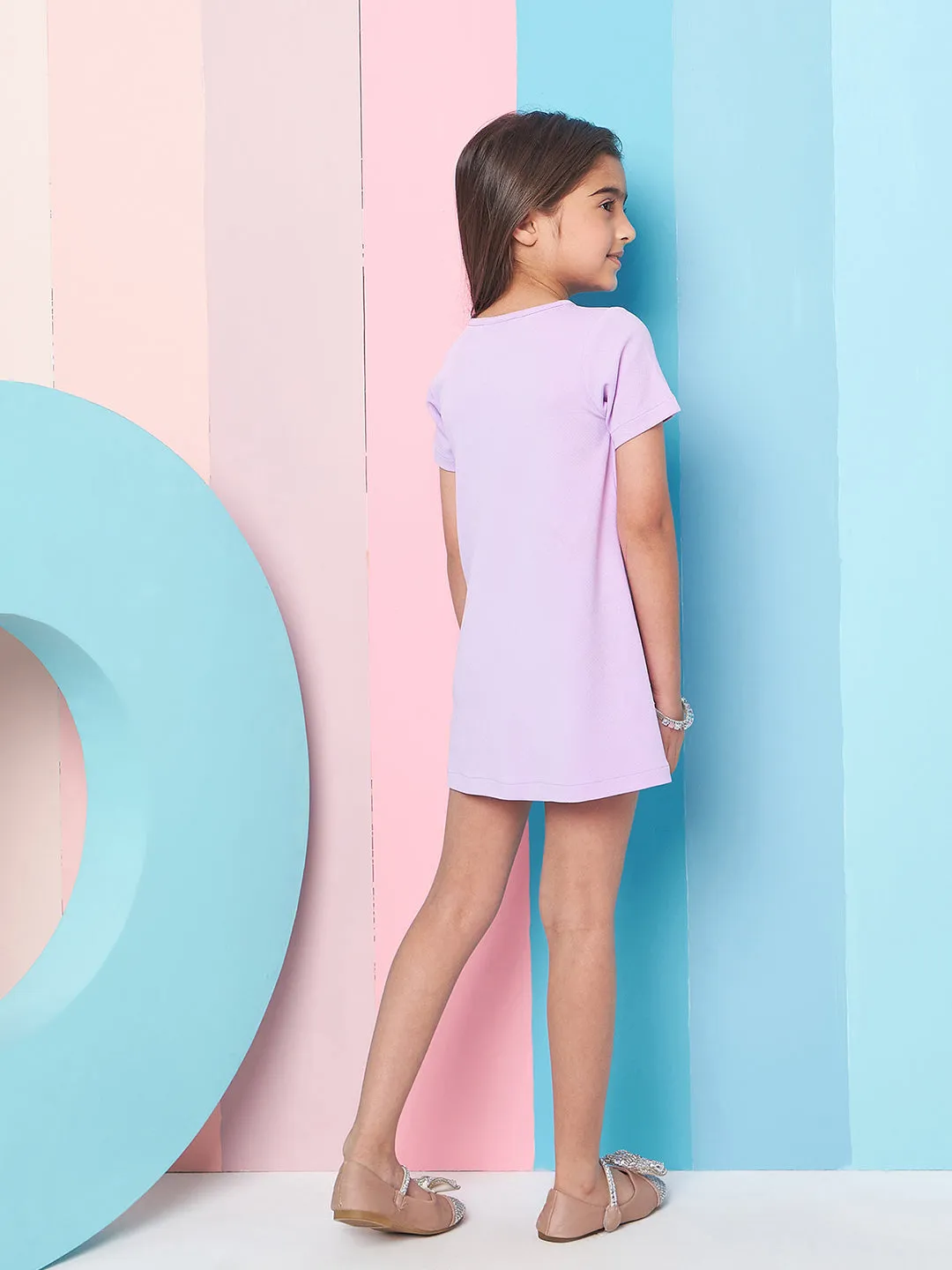 Girls Woollen A-Line Dress