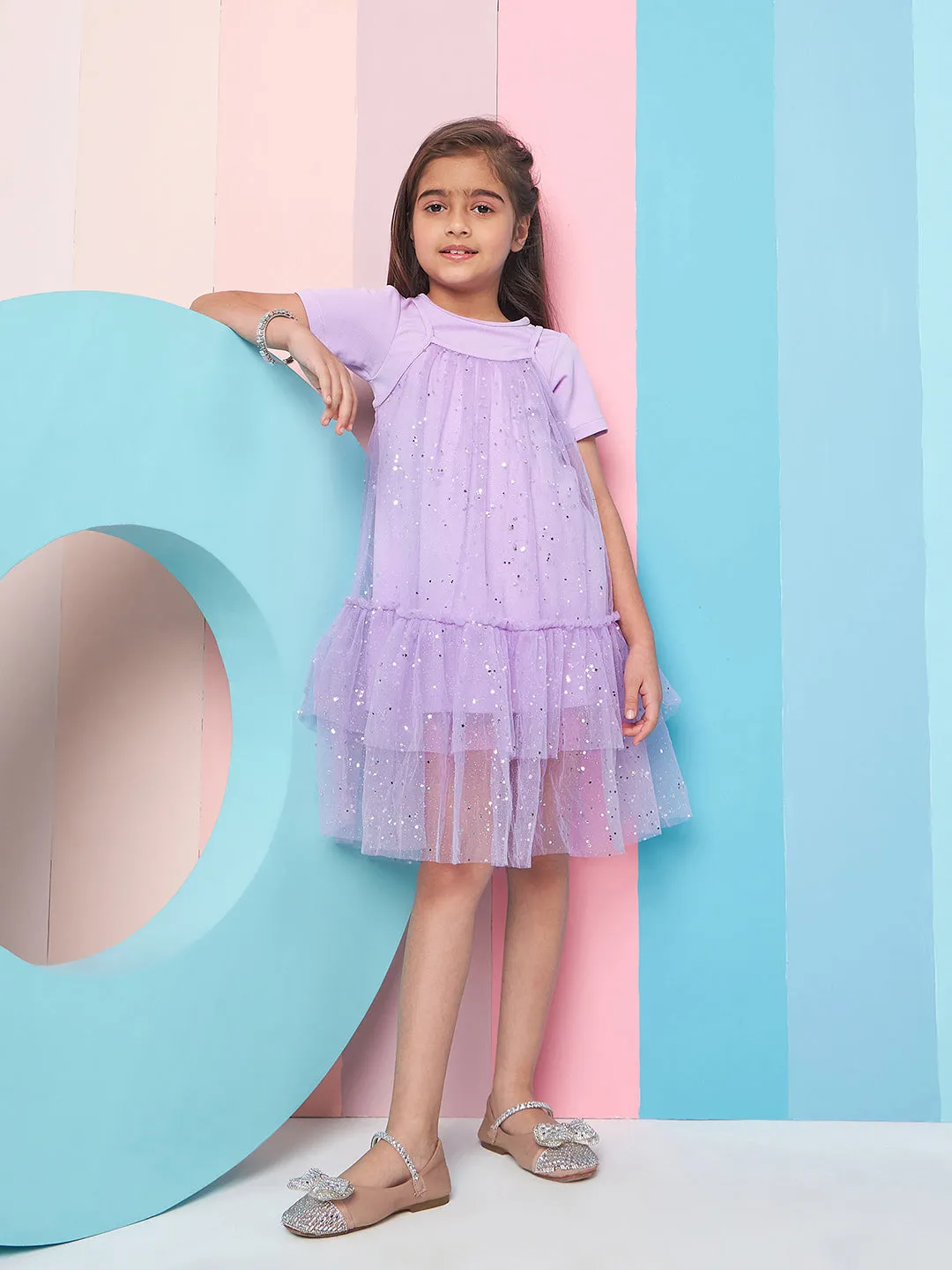 Girls Woollen A-Line Dress